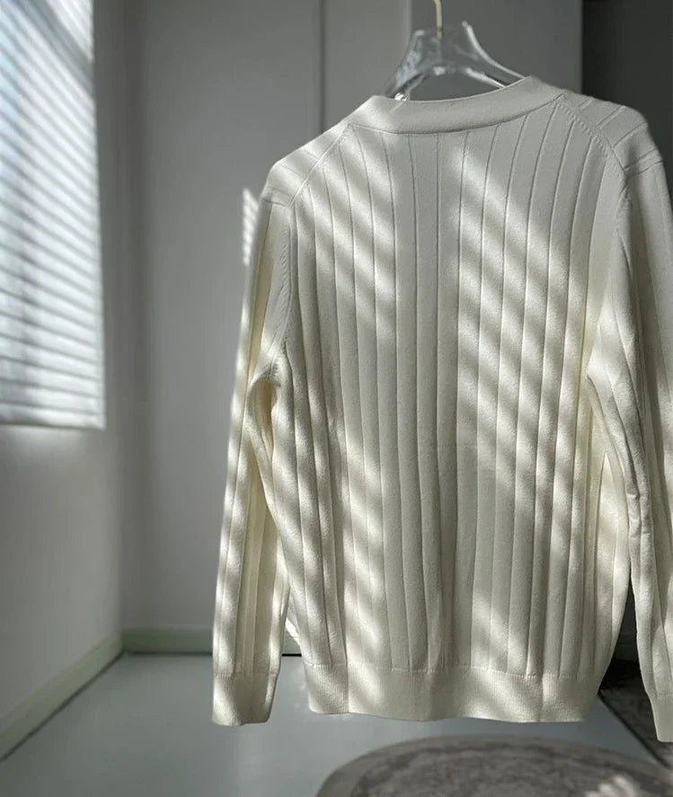 InMyEndz Elite Uomo Regale V-Neck Knit — Slim-Fit Wool Cardigan