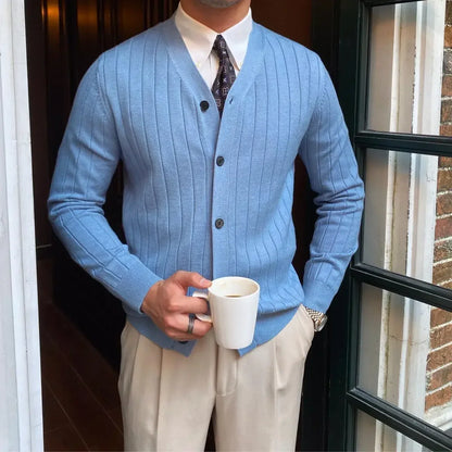 InMyEndz Elite Uomo Regale V-Neck Knit — Slim-Fit Wool Cardigan