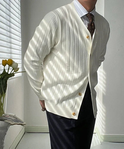 InMyEndz Elite Uomo Regale V-Neck Knit — Slim-Fit Wool Cardigan