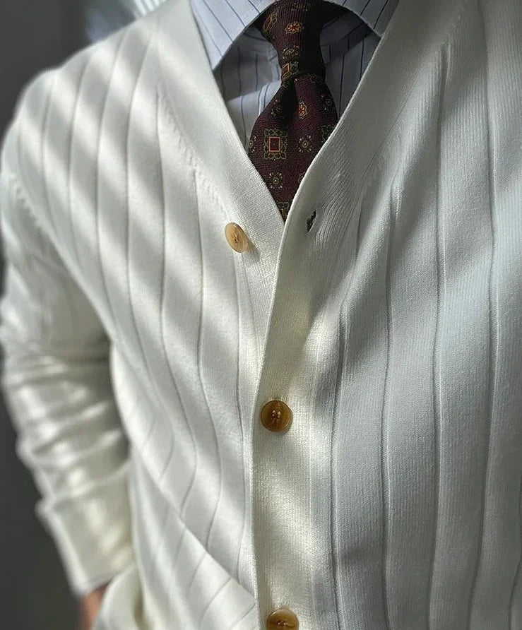 InMyEndz Elite Uomo Regale V-Neck Knit — Slim-Fit Wool Cardigan