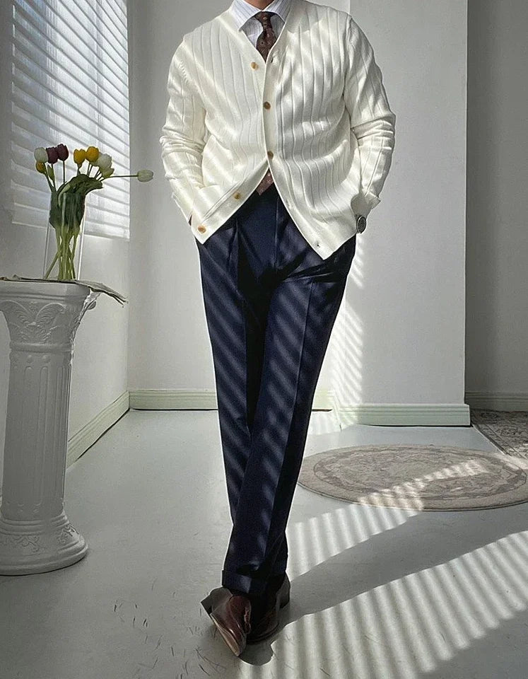 InMyEndz Elite Uomo Regale V-Neck Knit — Slim-Fit Wool Cardigan