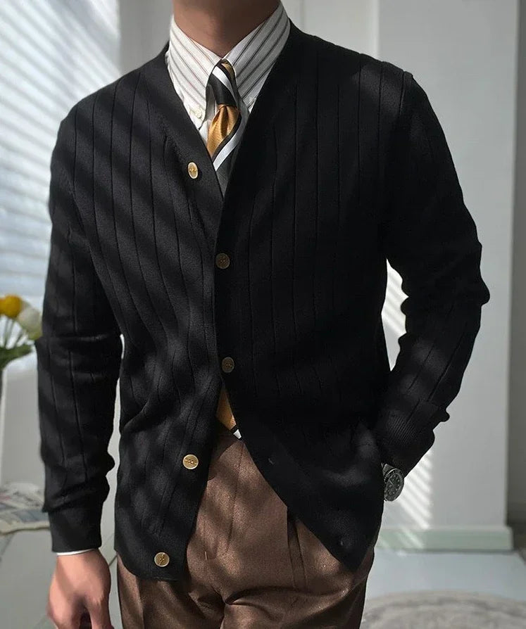 InMyEndz Elite Uomo Regale V-Neck Knit — Slim-Fit Wool Cardigan