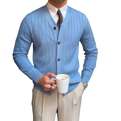 InMyEndz Elite Uomo Regale V-Neck Knit — Slim-Fit Wool Cardigan