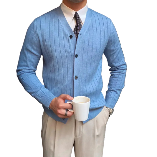 InMyEndz Elite Uomo Regale V-Neck Knit — Slim-Fit Wool Cardigan