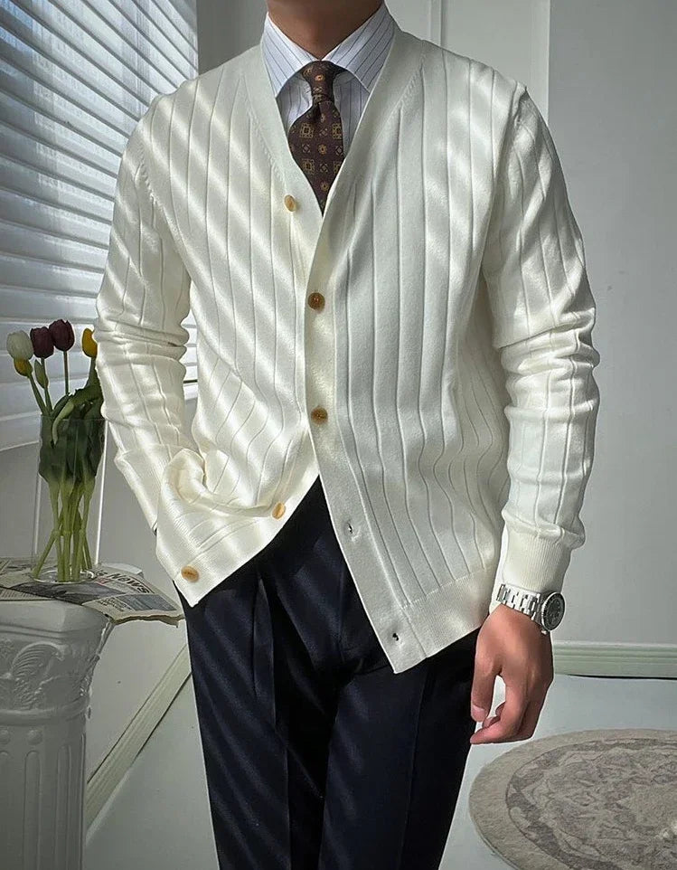InMyEndz Elite Uomo Regale V-Neck Knit — Slim-Fit Wool Cardigan