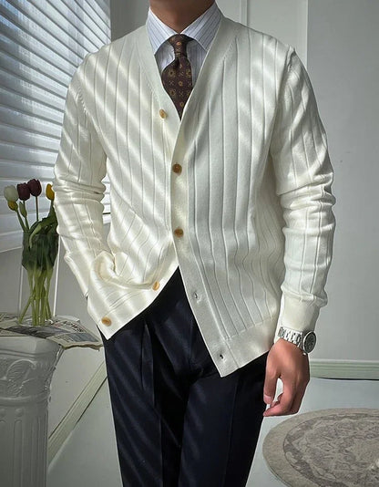 InMyEndz Elite Uomo Regale V-Neck Knit — Slim-Fit Wool Cardigan